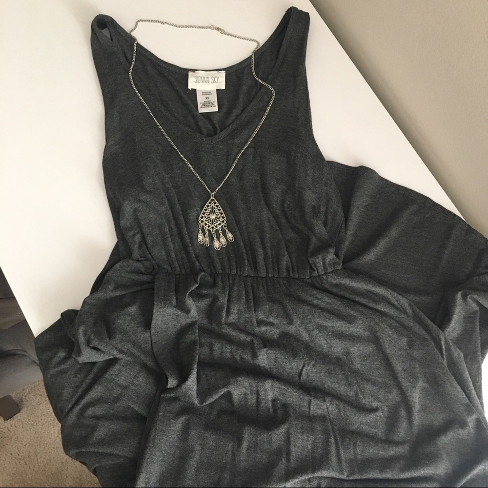 Dark Grey Hi-low Maxi Dress